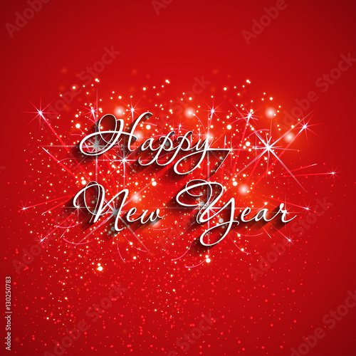 Happy New Year fireworks easy all editable