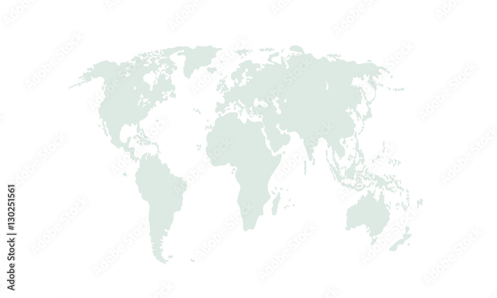 vector world map on white background.