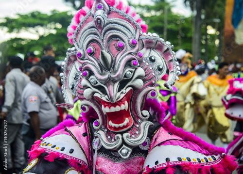 Colourful dressed masked man in the Carneval (Carnival) in Santo Domingo, Dominican Republic