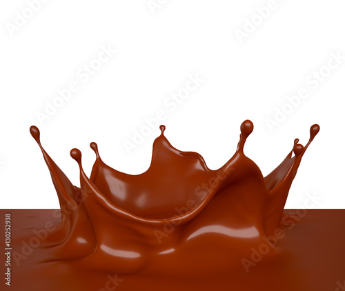 Tasty, sweet chocolate background with a splash, 3d illustration photo