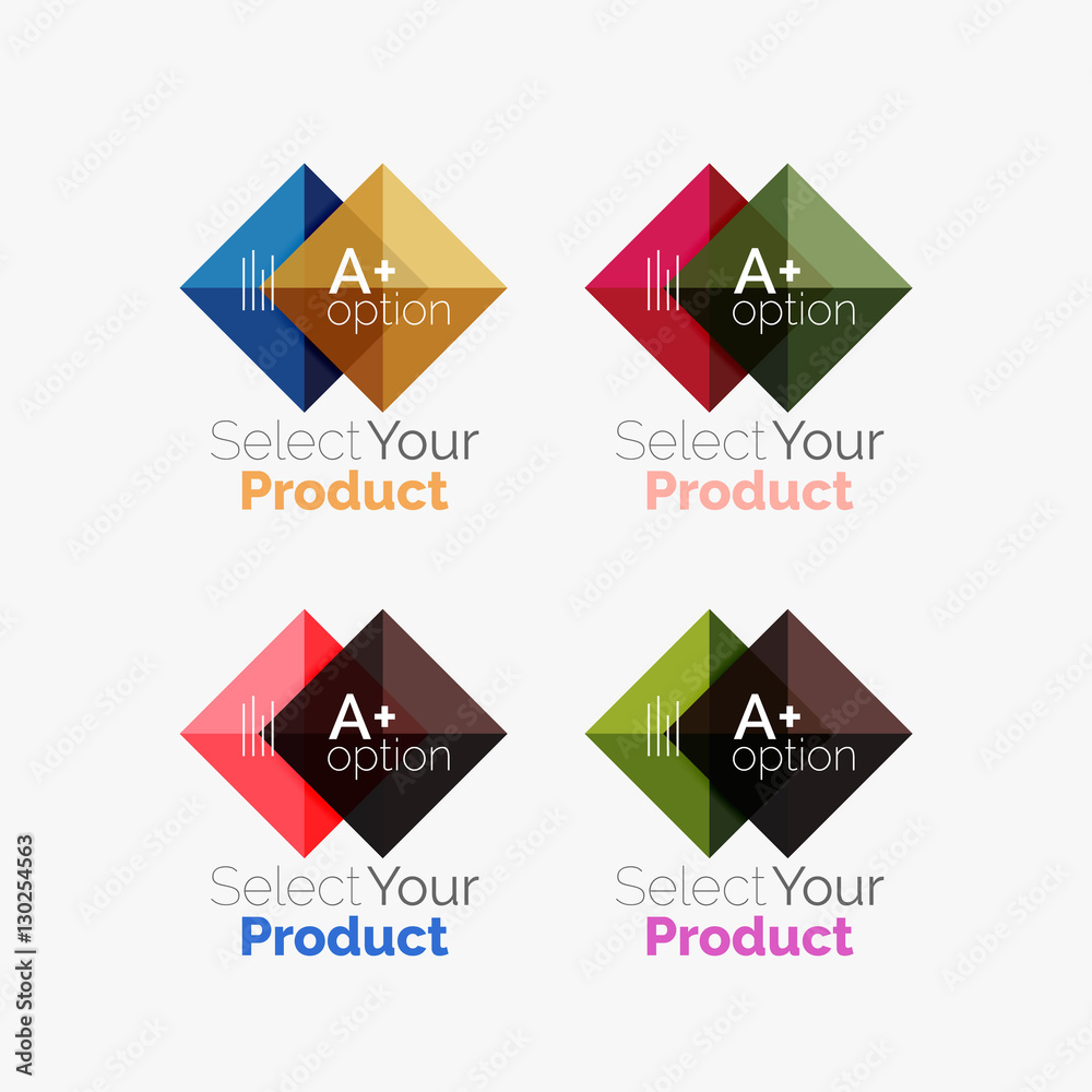 Set of abstract square interface menu navigation button Set of abstract square interface menu navigation button