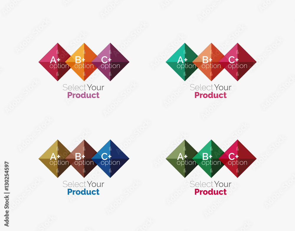Set of abstract square interface menu navigation button Set of abstract square interface menu navigation button