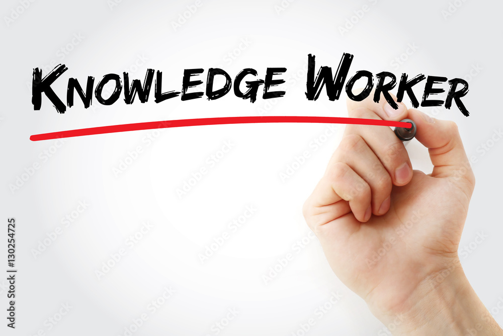 Hand writing Knowledge worker with marker, concept background Hand writing Knowledge worker with marker, concept background