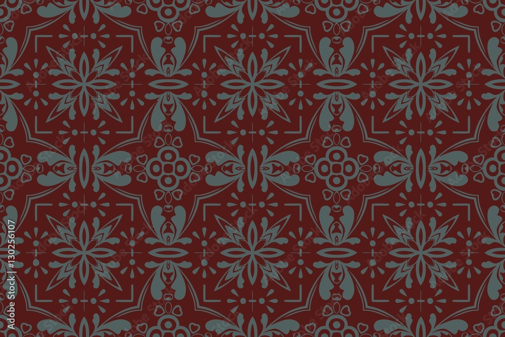 on an abstract background texture Retro symmetrical pattern design elements gometricheskih figures gray color to red