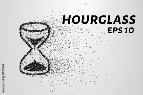 Hourglass of particles. Hourglass consists of circles and points. Vector illustration