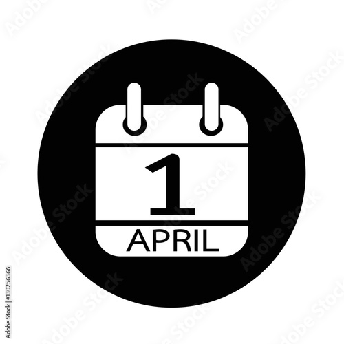 Calendar 1 April icon illustration design
