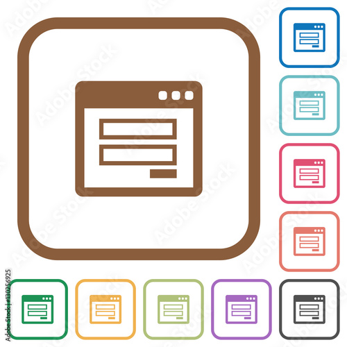 Login window simple icons