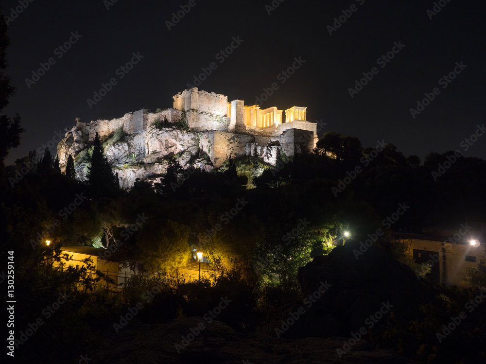 Acropolis hill with Parthenon in Athens Greece