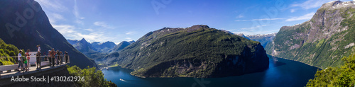 Geirangerfjord in Norway from Ornesvingen viewpoint
