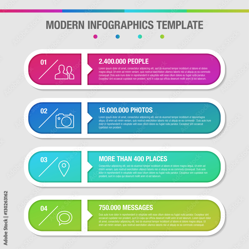 Modern design template for infographics with icons Modern design template for infographics with icons