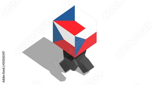 4k Walking Czech Square Head, 3D Animation With Alpha Channel , Loop