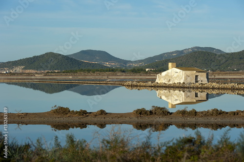 Salt lake, Ses Salines natural park, Ibiza, Balearic Islands, Spain, Mediterranean photo