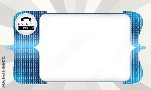Abstract square brackets for entering text and phone symbol