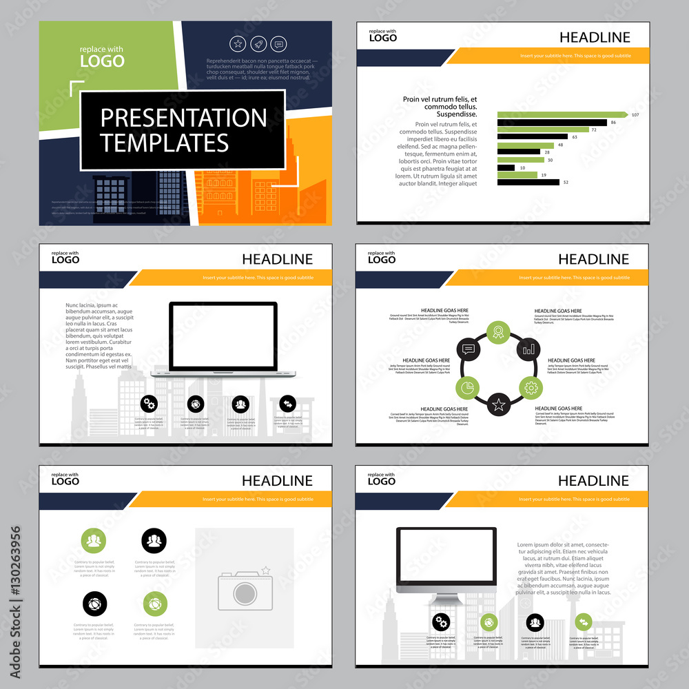 Multipurpose template for presentation slides with graphs and charts. Perfect for your business report or personal use Multipurpose template for presentation slides with graphs and charts. Perfect for your business report or personal use