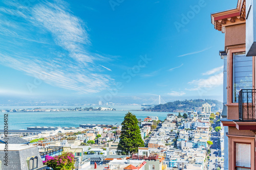 Photography blue sky over San Francisco bay