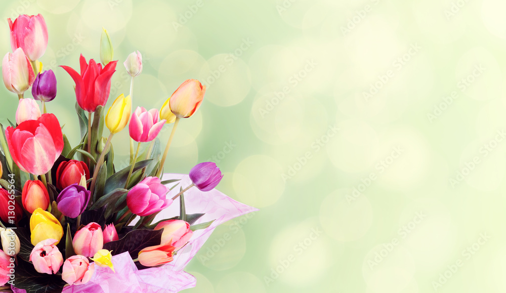 beautiful bouquet of tulips