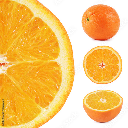 Bright orange isolated on white background