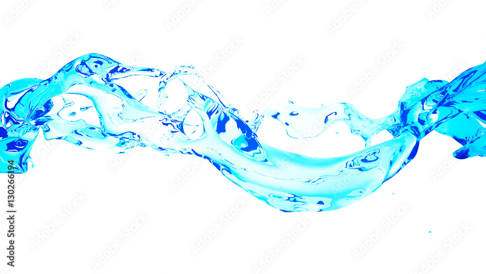 Obraz premium Beautiful splash of water isolated on a black background. 3d ill