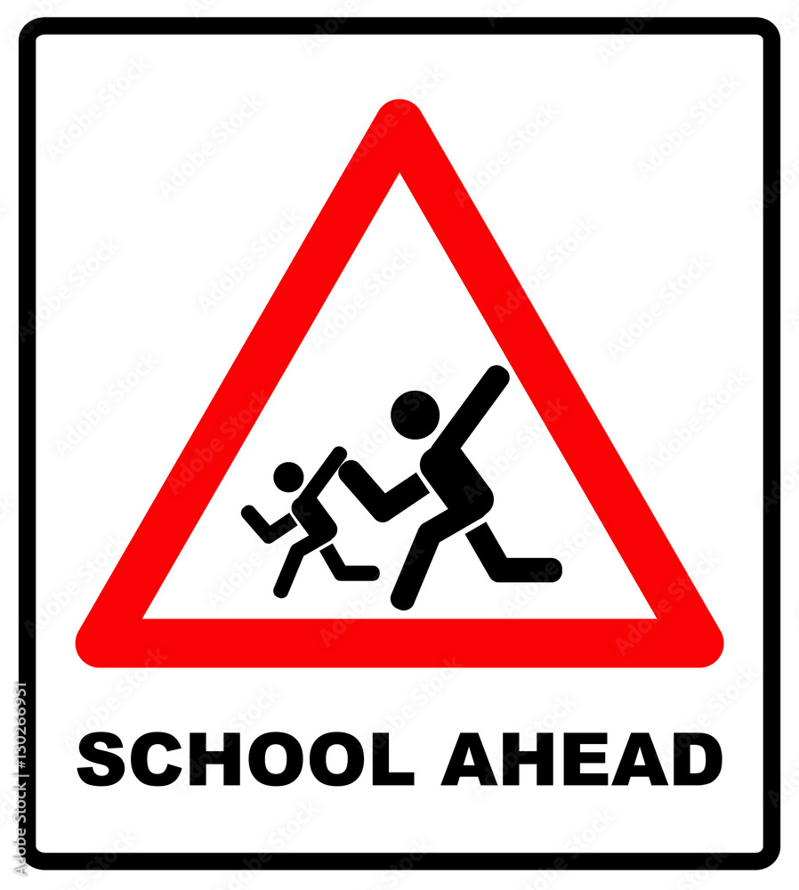 warning school sign