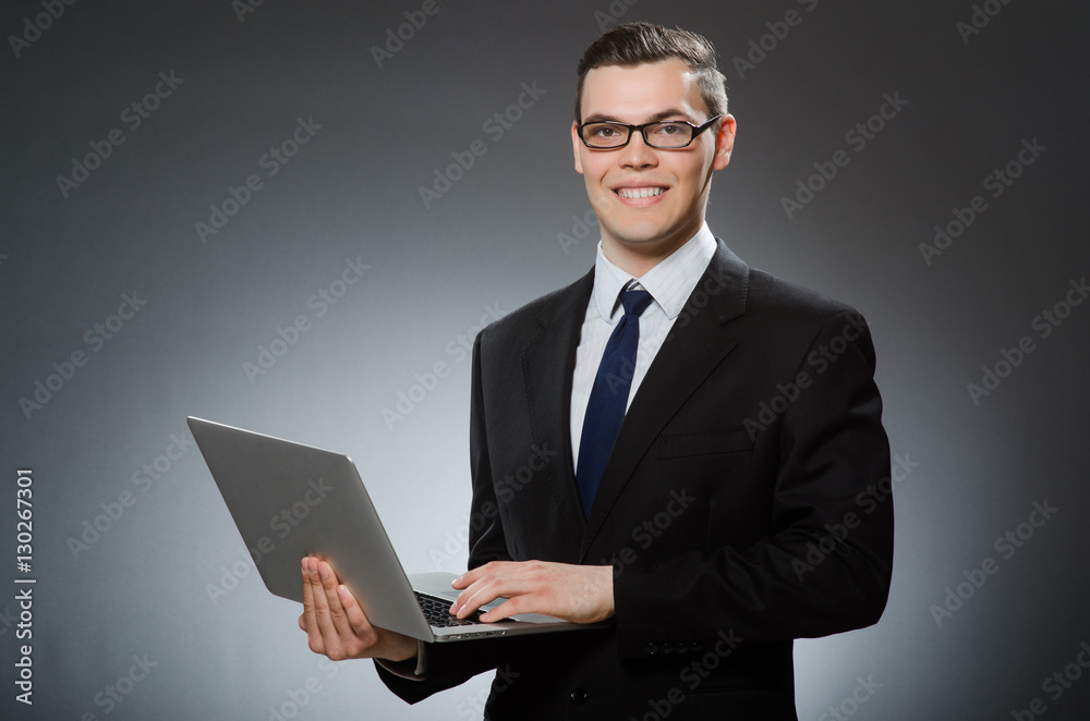 Man with laptop in business concept Man with laptop in business concept