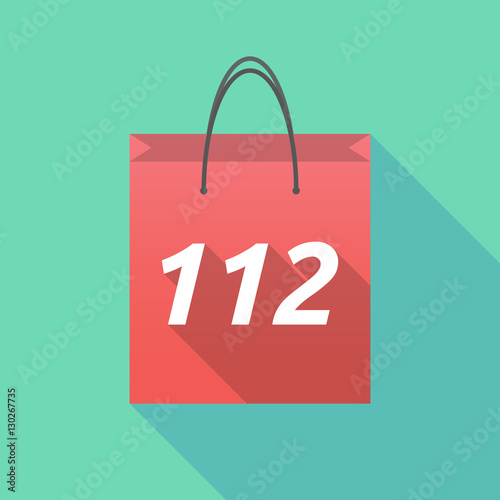 Long shadow shopping bag with    the text 112