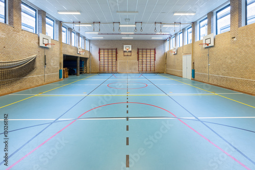 Interior dutch gymnasium for school sports photo