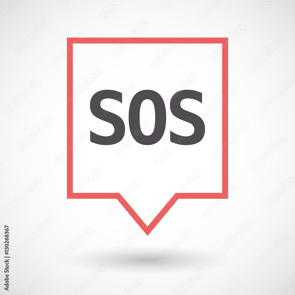 Isolated tooltip with the text SOS Isolated tooltip with the text SOS