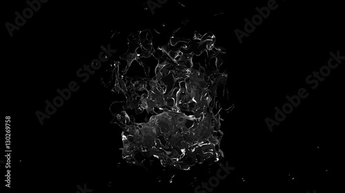 Isolated splash on a black background. 3d illustration 3d render