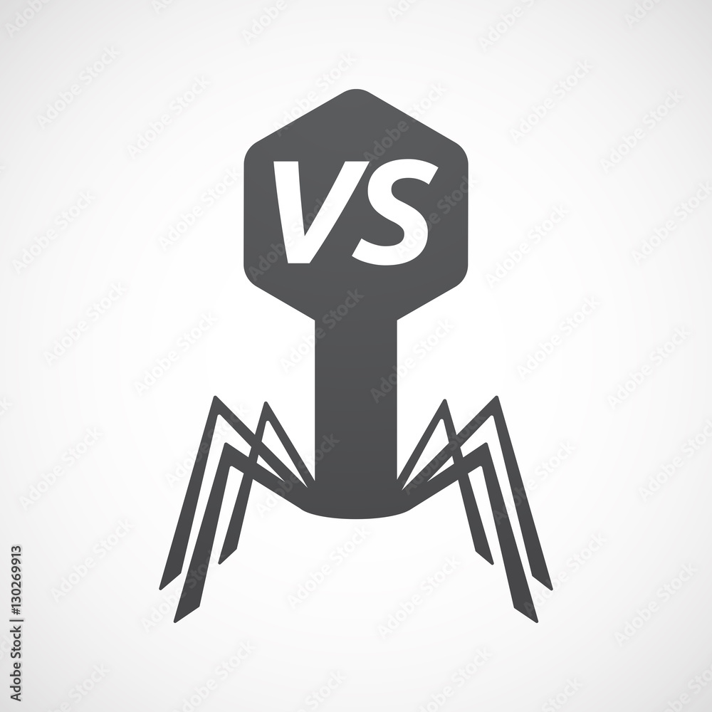 Isolated virus with the text VS Isolated virus with the text VS