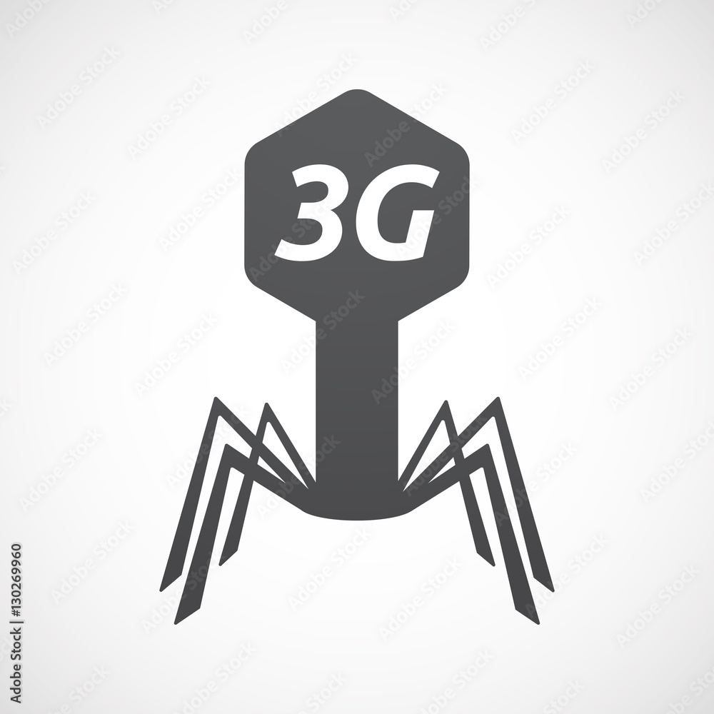 Fototapeta premium Isolated virus with the text 3G