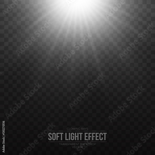 Soft silver light effect on transparent background vector illustration
