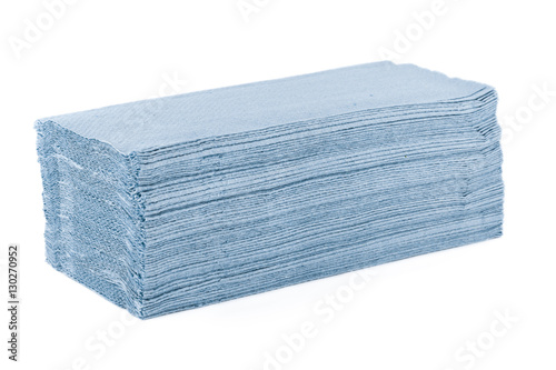 Paper towels isolated on white background.