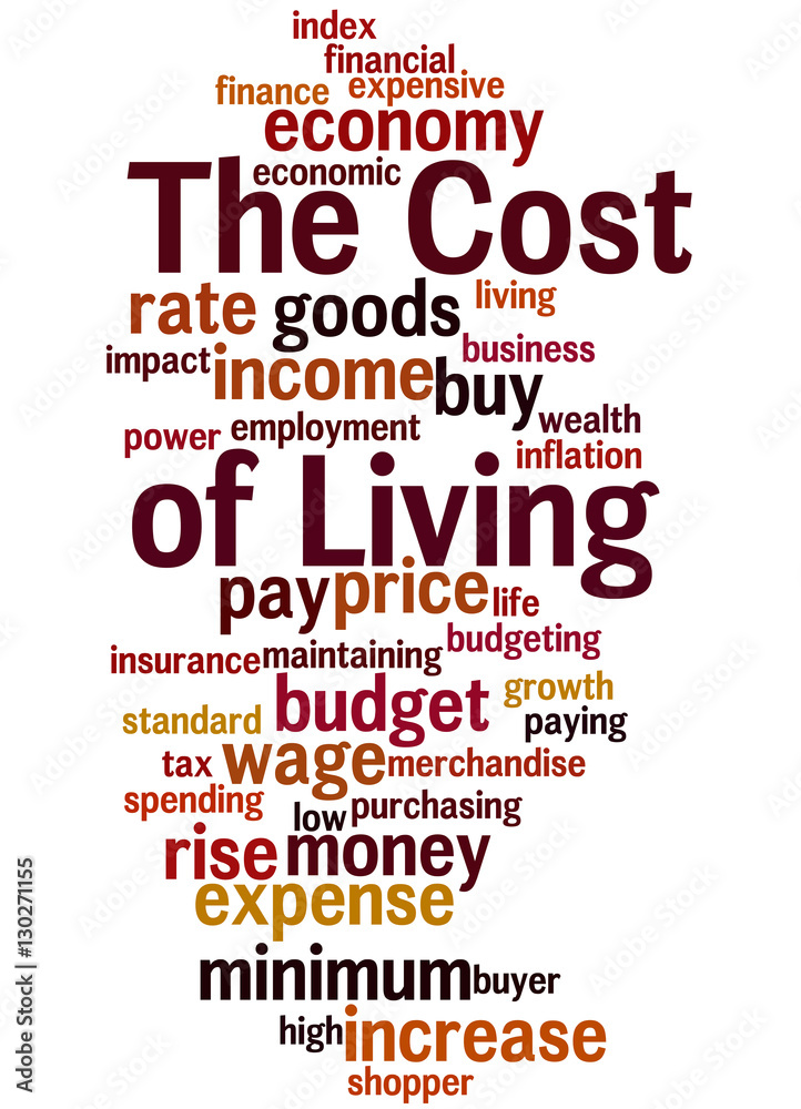 The cost of living, word cloud concept 6