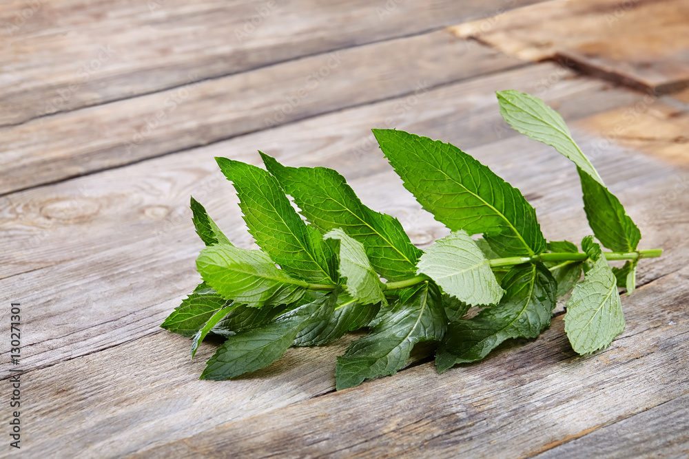 peppermint on wooden table peppermint on wooden table