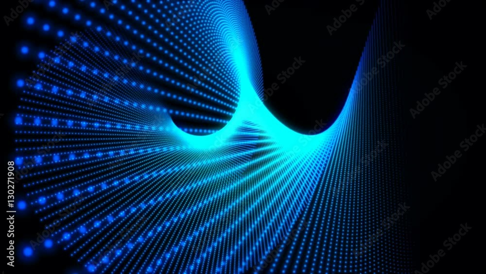 Colorful animated lines and abstract forms. Beautiful, bright background. The movement of vivid lines on a dark background.