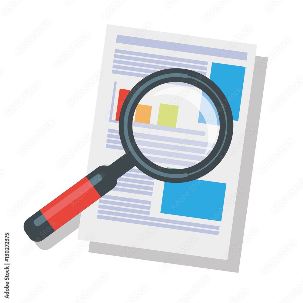Business Analysis Symbol Magnifying Glass Finance Infographic Vector Illustration Isolated Material Design Business Analysis Symbol Magnifying Glass Finance Infographic Vector Illustration Isolated Material Design
