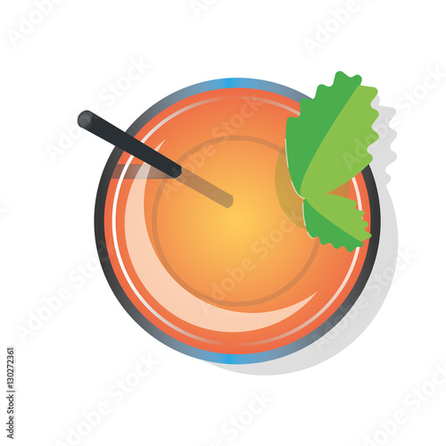 Cocktail Tea Drink From Above Vector Illustration Isolated On The White Background