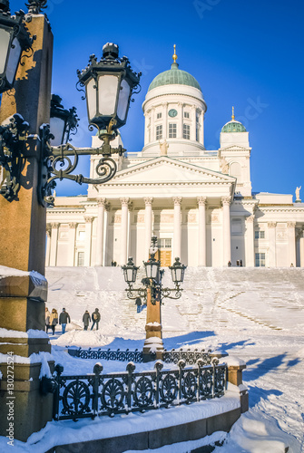 Obraz na plátně Large cathedral in winter