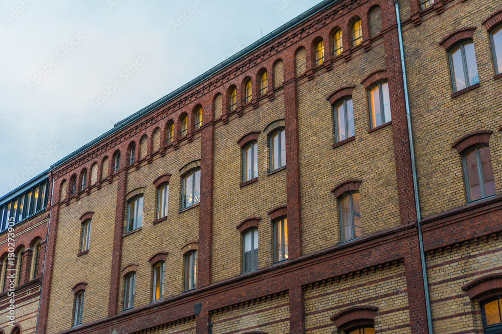 Naklejka premium industrial brick factory building
