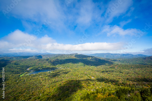 View of the Blue Ridge Mountains and Grandfather Lake from Grand © jonbilous