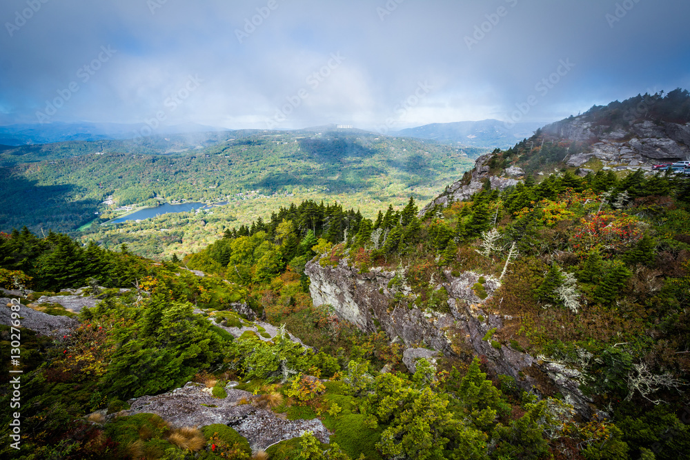 View of the rugged landscape of Grandfather Mountain, near Linvi