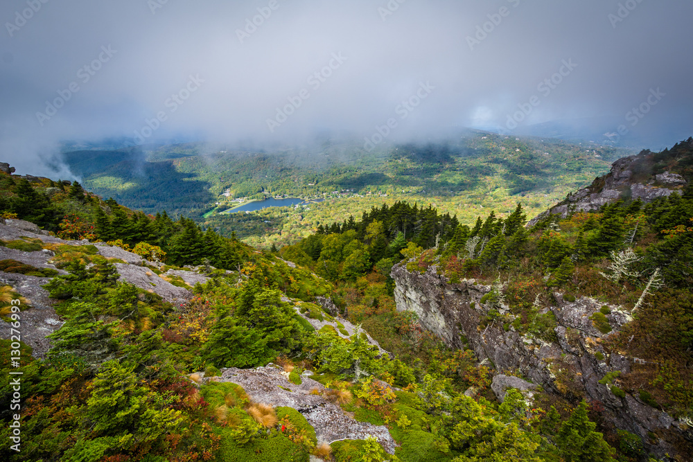 View of the rugged landscape of Grandfather Mountain, near Linvi
