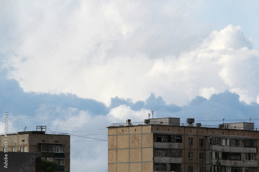 Roofs of soviet block buildings in Russia Roofs of soviet block buildings in Russia