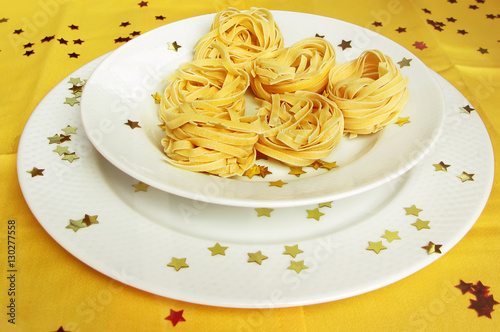 Plate of italian pasta photo