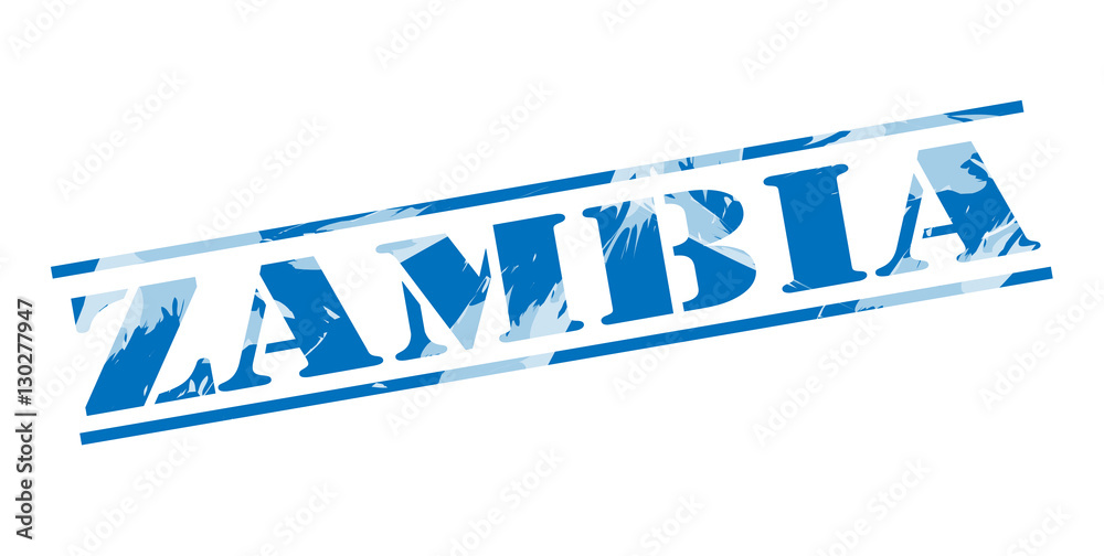 Obraz premium zambia blue stamp on white background