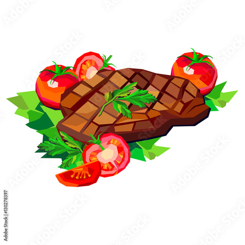 steak beef vector meat food meal dinner photo