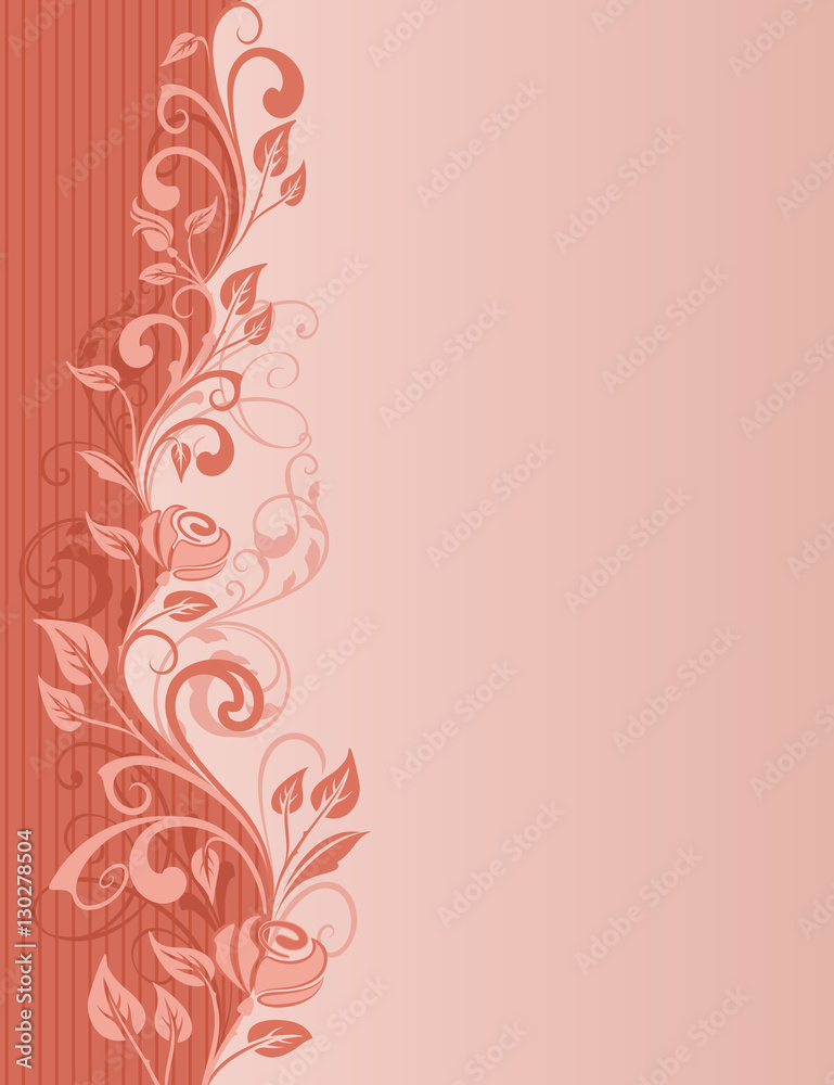 Abstract rose border vertical greeting card with copy space. Abstract rose border vertical greeting card with copy space.
