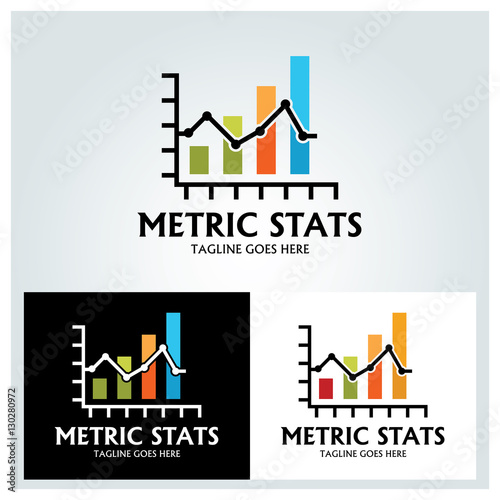 Metric stats logo design template ,Vector illustration