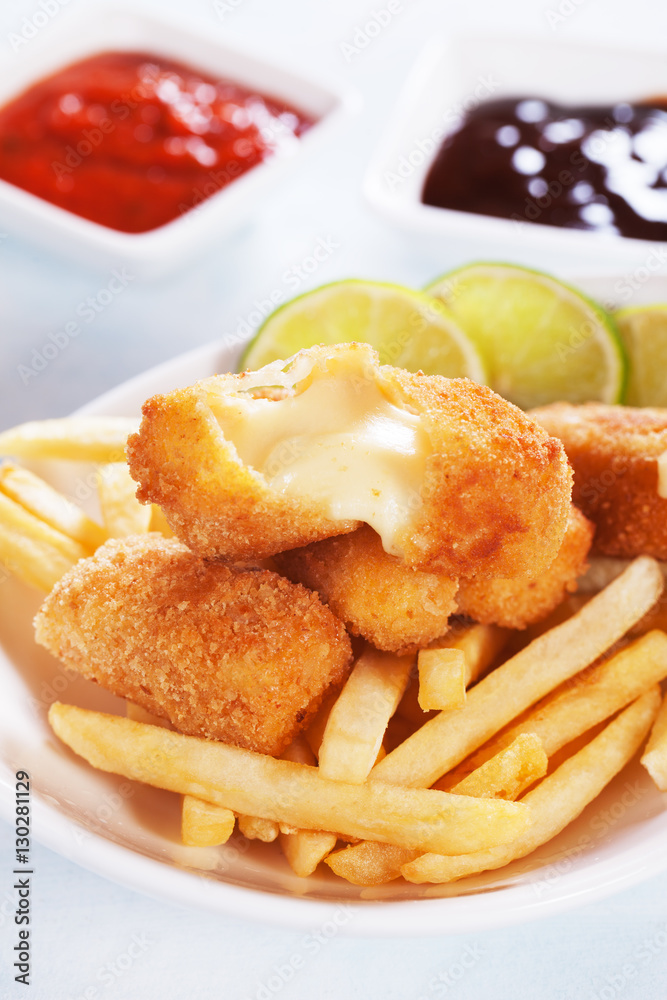 Breaded mozzarella sticks Breaded mozzarella sticks