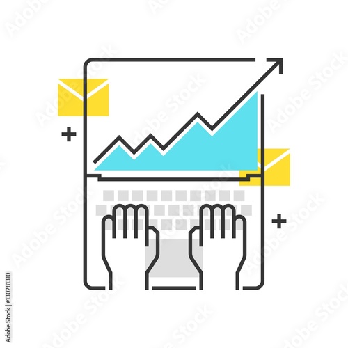 Color box icon, finance concept illustration, icon photo